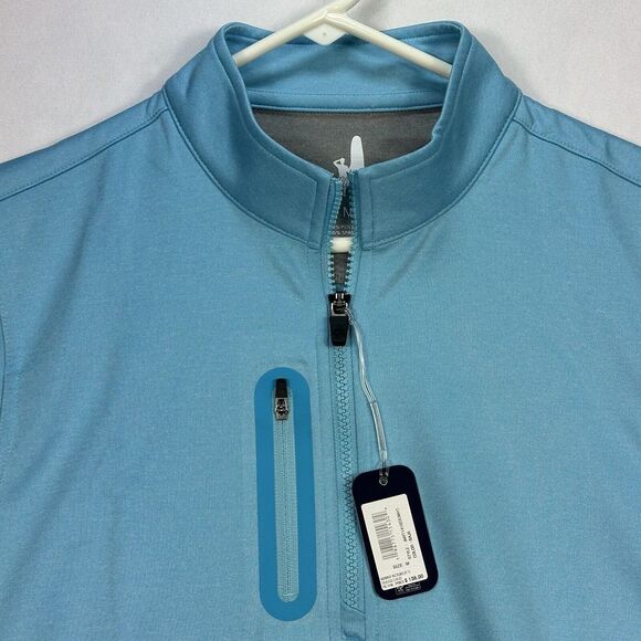 NWT Johnnie-O Denny Performance 1/4 Quarter Zip Golf Vest Blue Mens Medium $138 - Picture 7 of 11
